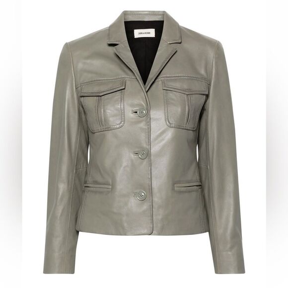 $798 Zadig&Voltaire Liams leather blazer NWT XS - Picture 4 of 13